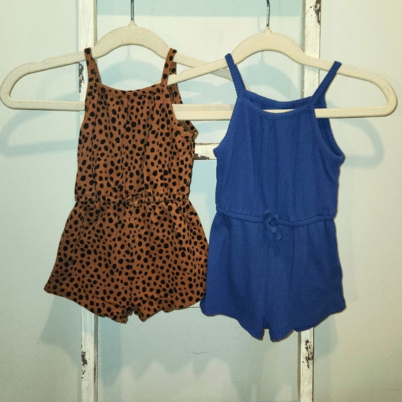Old Navy 2pc Tank Top Romper Bundle 6-12 Months - Picture 1 of 8